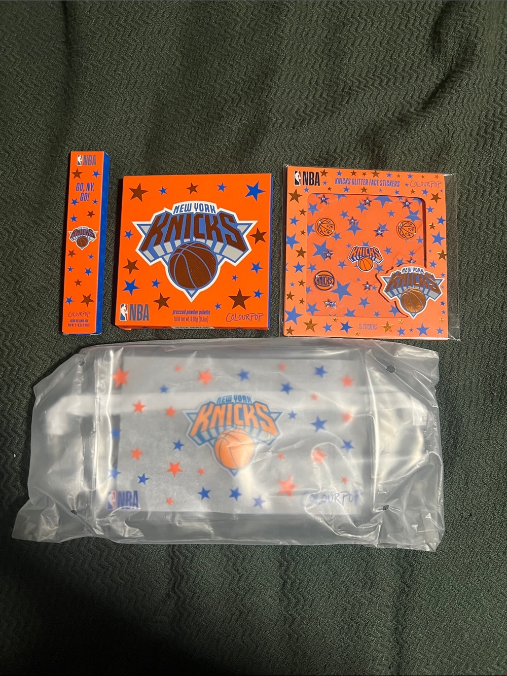 ColourPop x NBA New York Knicks Orange & Blue Makeup Set